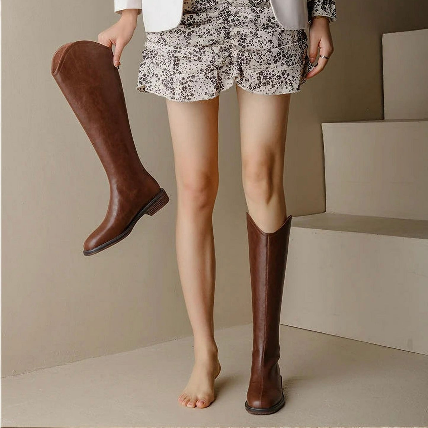 Lulu Knee Length Leather Boots